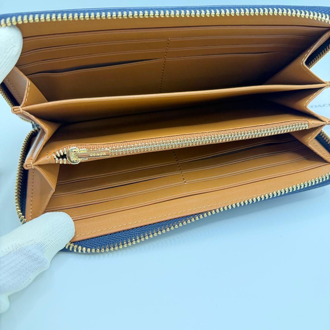 コーチ 長財布 シグネチャー COACH 財布 ブルー CH369 【未使用】