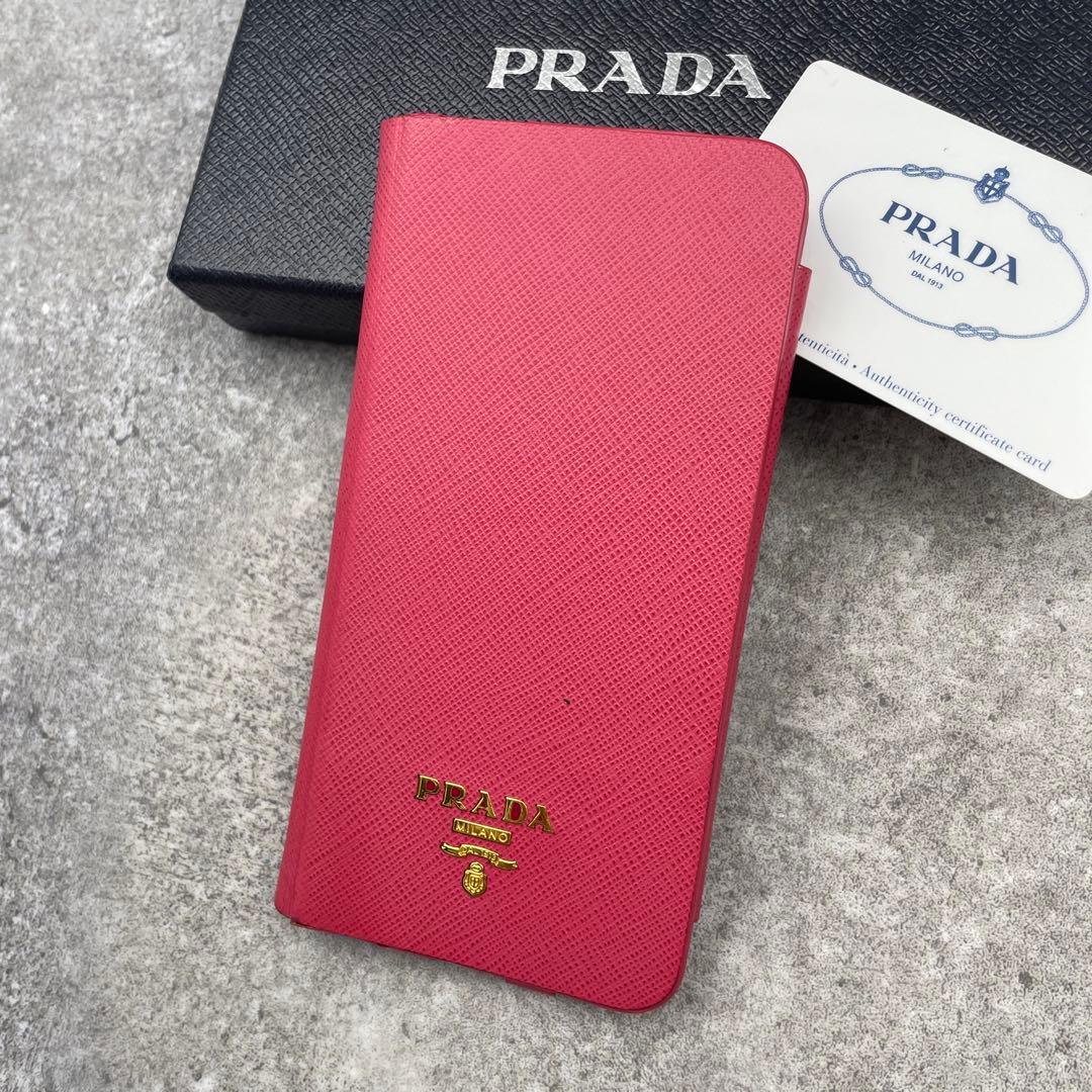 【極美品】PRADA　プラダ　サフィアーノ　iPhone 7/8+ ケース