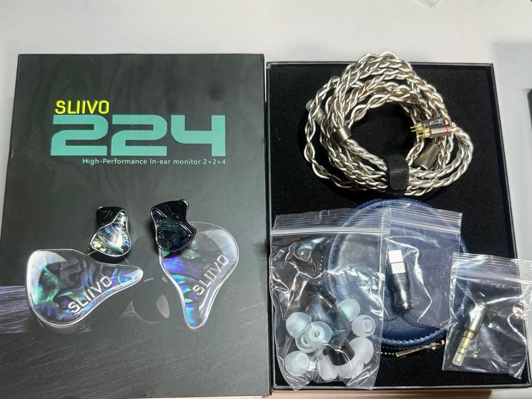 イヤホン SLIIVO SL224 IEM 2DD+2BA+4MICRO PLANAR