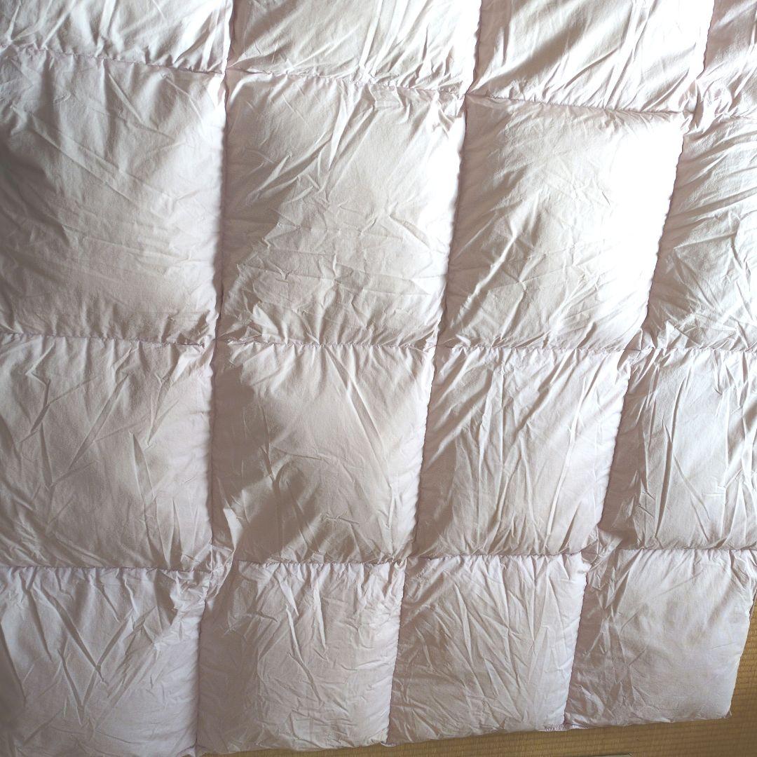 羽毛掛け布団 無地の薄いピンク✕薄いピンク 花柄