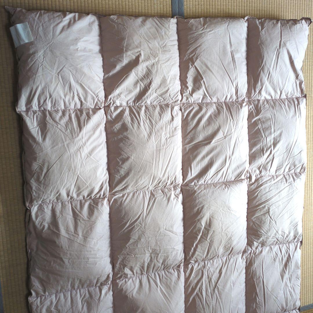 羽毛掛け布団 無地の薄いピンク✕薄いピンク 花柄