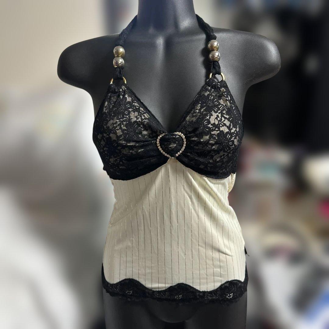 d.i.a レースキャミソール 黒と白