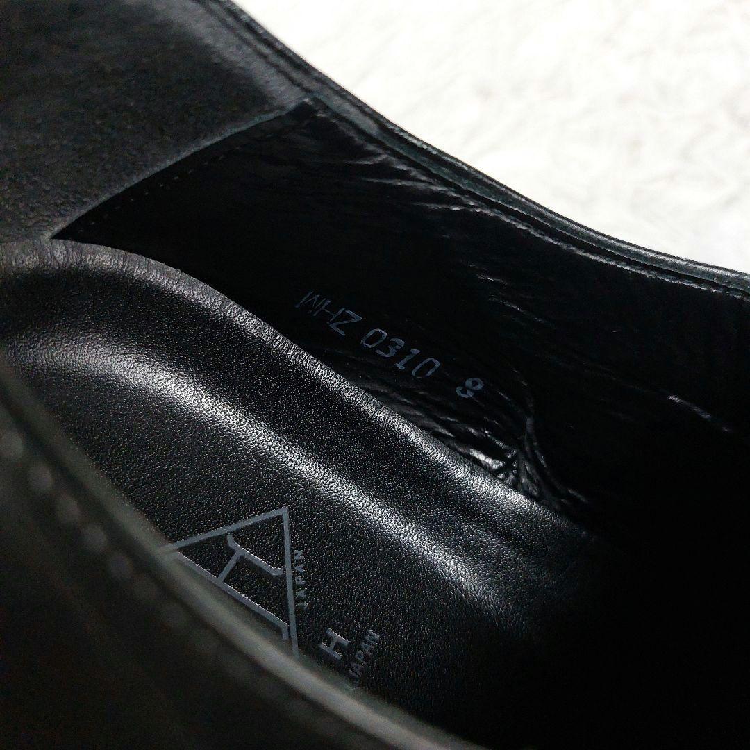 WH ダブルエイチ ダブルモンクストラップ ベルト オールレザー 革靴 ブラック