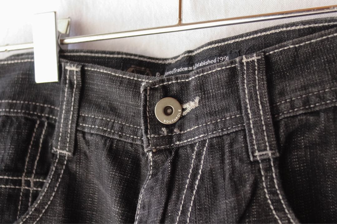 90s SOUTHPOLE ワイドデニム バギーパンツ USA古着 S W29黒