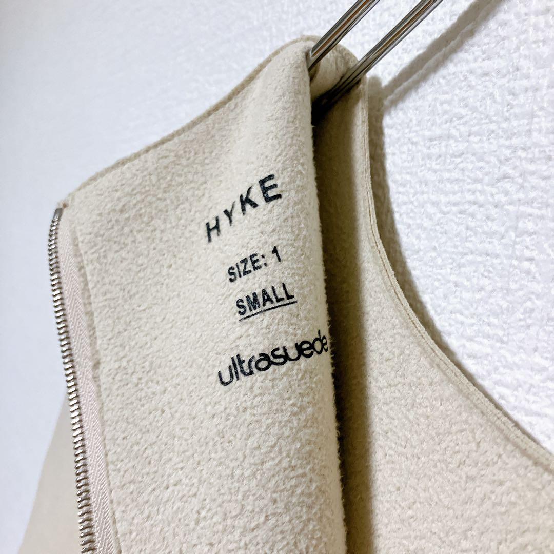【23SS】HYKE エコスエードワンピース　ノースリーブ　アイボリー