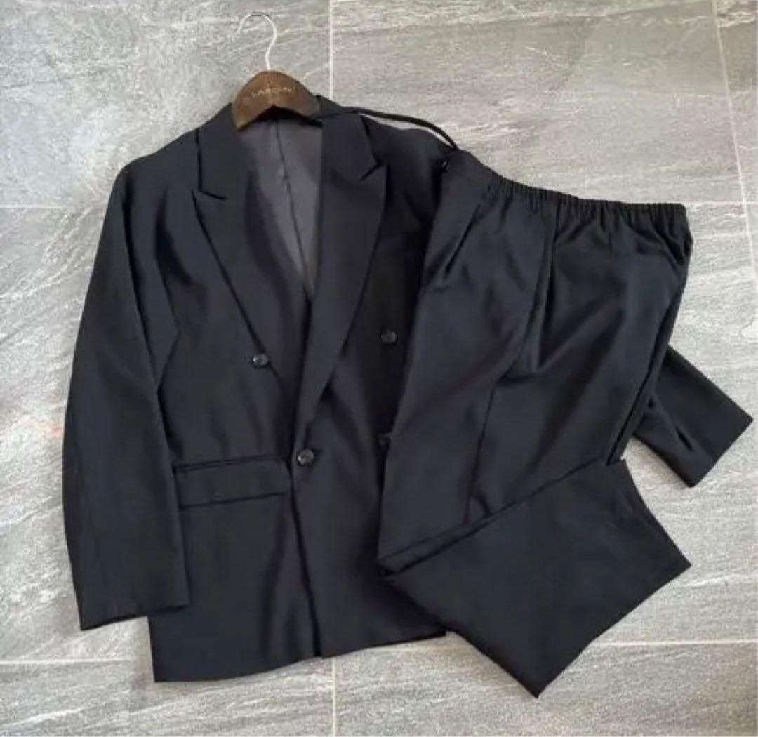 ミスターオリーブ　ブラック ダブルブレスト ジャケット セット