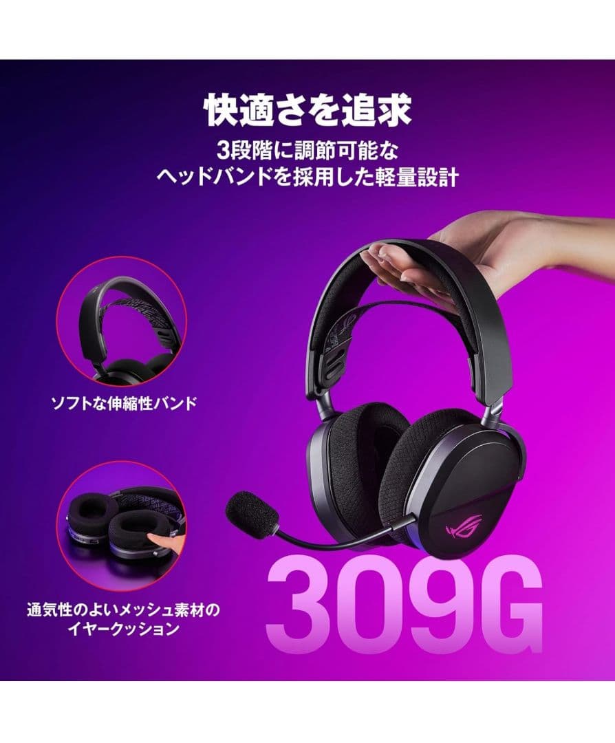 ROG PELTA ワイヤレスゲーミングヘッドセット