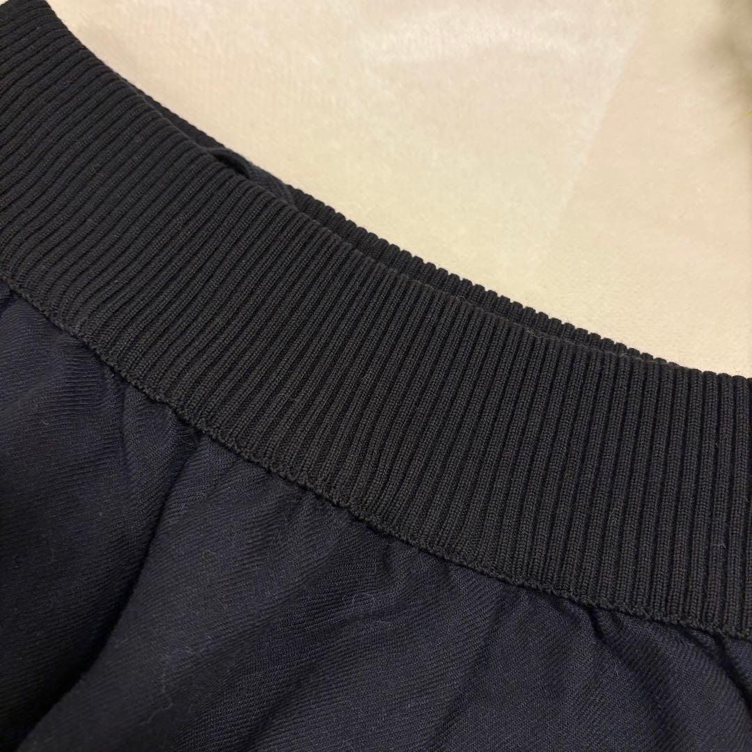 【エムアンドキョウコ】新品タグ付 デザインパンツ 1 ネイビー ニット切替