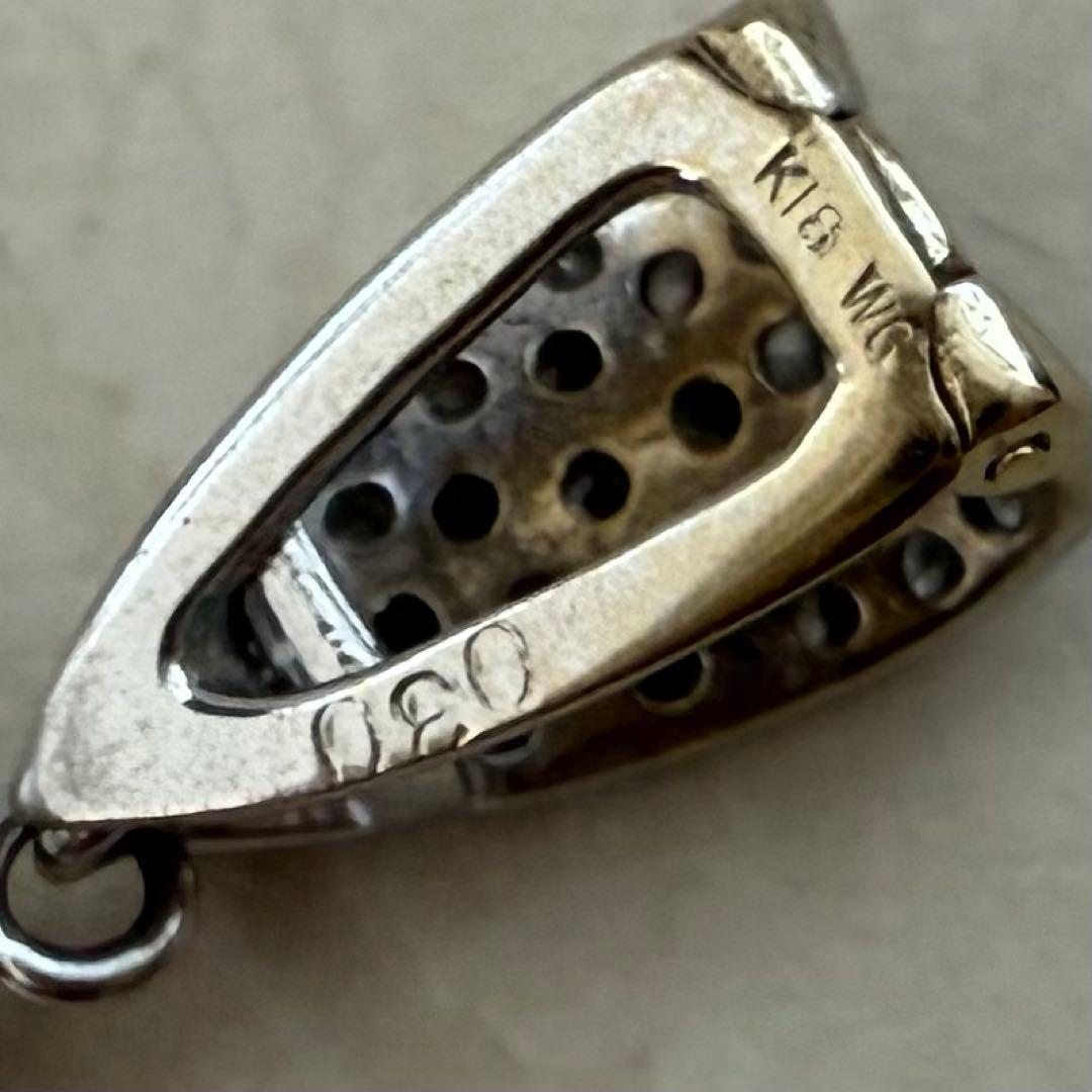 桜玲子　k18WGダイヤ0.30南洋白蝶パールペンダントトップ