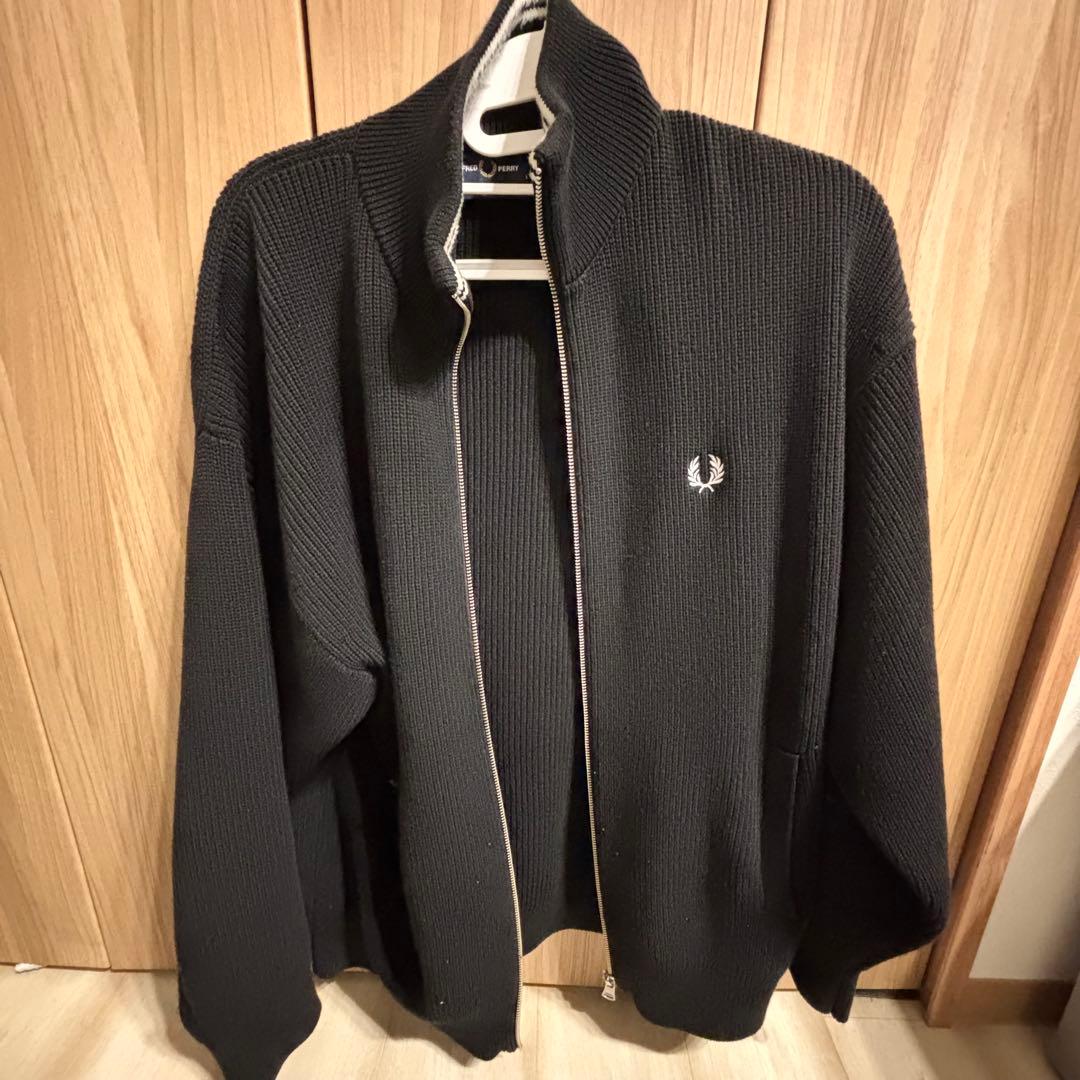 FRED PERRY×BEAMS 別注 ドライバーズニット ブラック サイズL