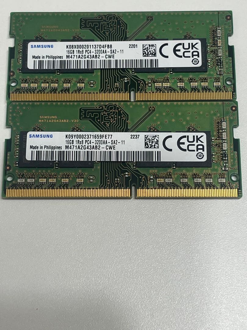 SamsungDDR4-3200AAメモリ16GB 2枚 合計32GB