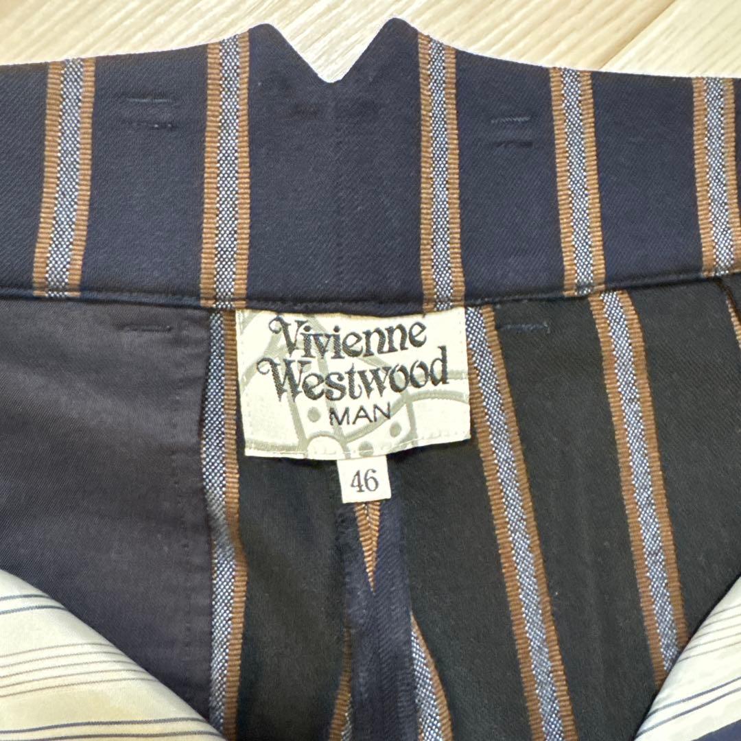 Vivienne Westwood スラックス 46サイズ ネイビー ストライプ