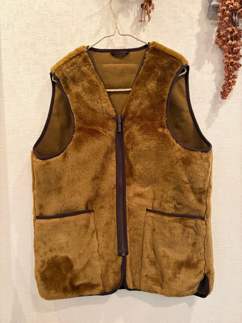 極美品　Barbour ファー ベスト 42 ブラウン