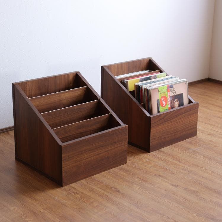 【2個】レコード lp 収納 ラック マガジンラック ボックス 日本製 完成品