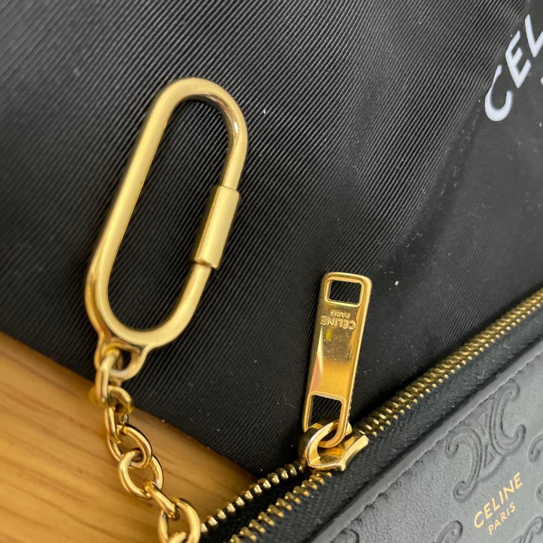 セリーヌトリオンフケースキーケースCELINEエンボスレザーエディスリマン