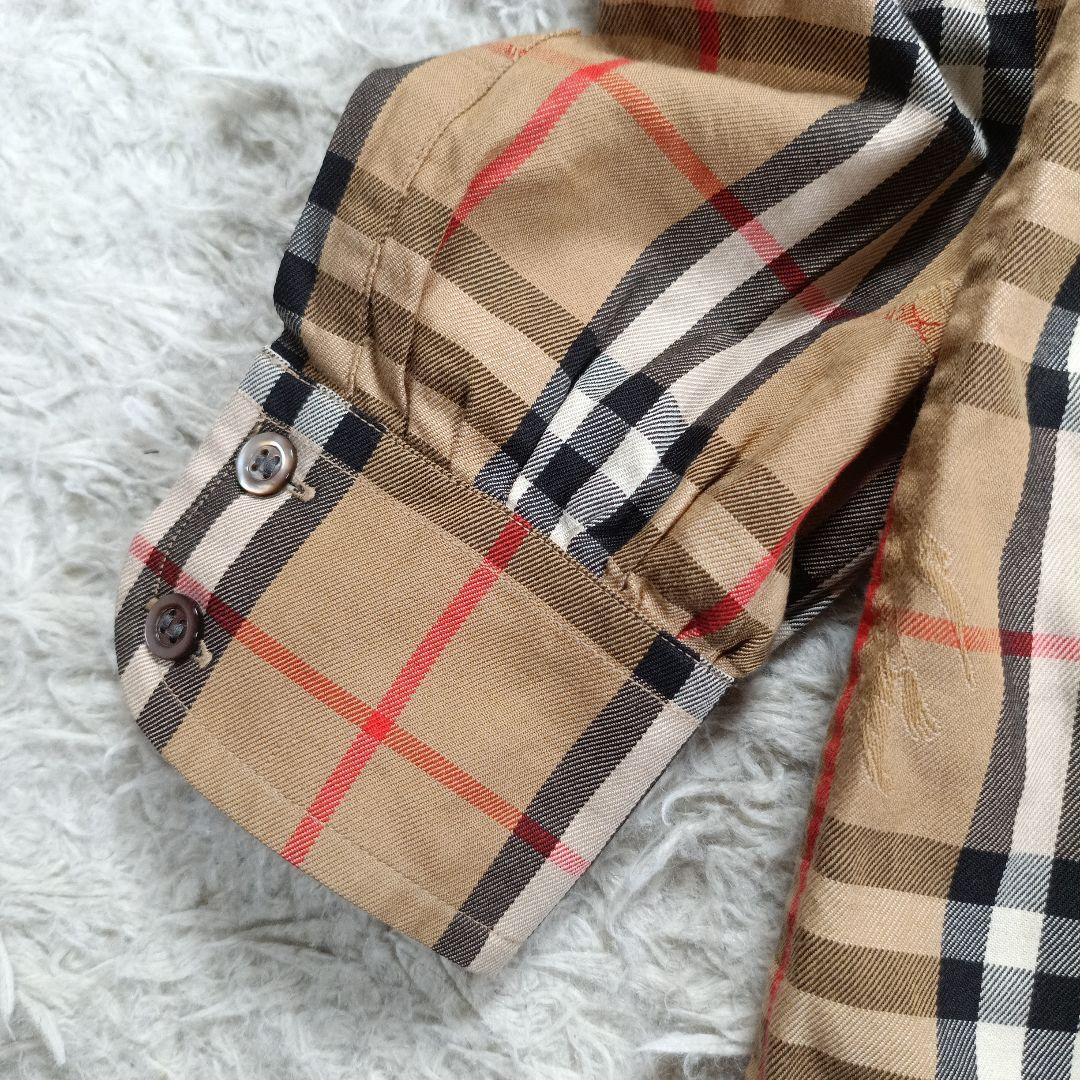 美品✨バーバリー　ノバチェック　全面シャドーホース　長袖ドレスシャツ L