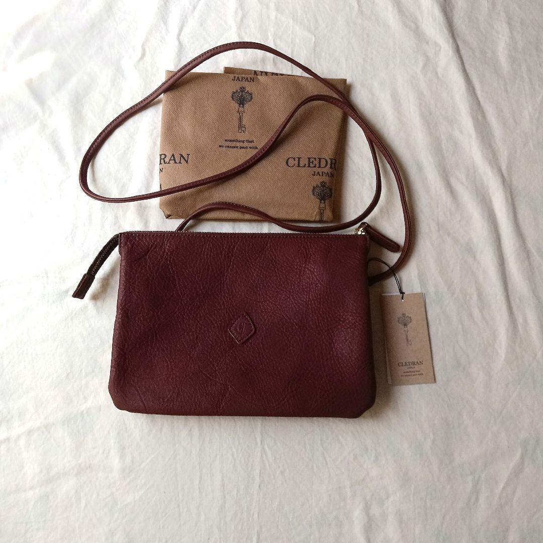 CLEDRANカウレザーセパレートショルダーバッグブラウンGALE未使用品
