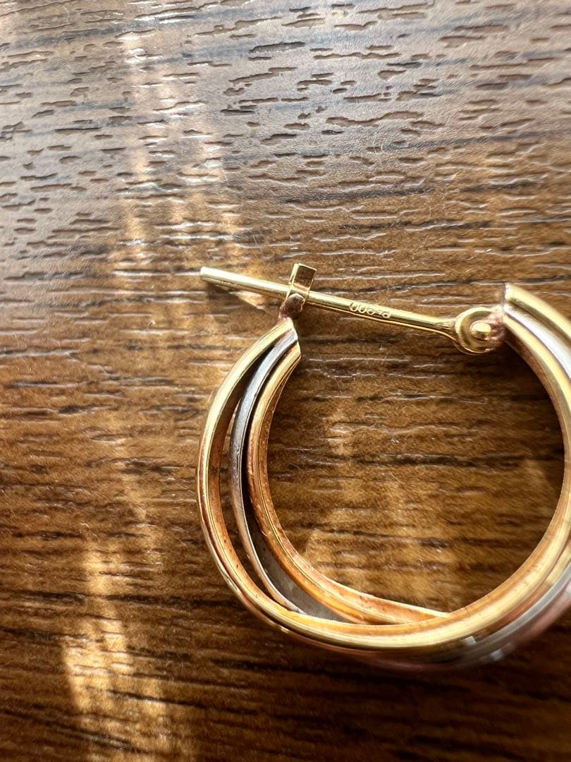 T*e様 k10 pt900 コンビ　フープピアス　片耳