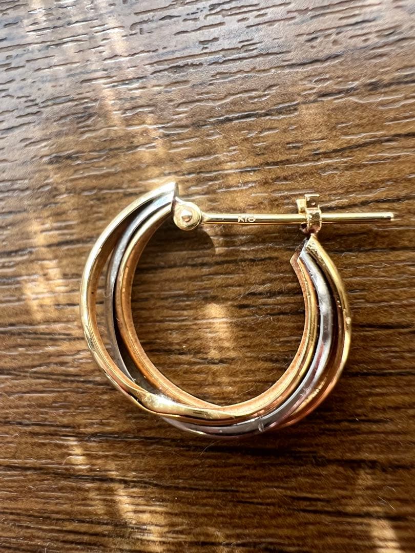 T*e様 k10 pt900 コンビ　フープピアス　片耳