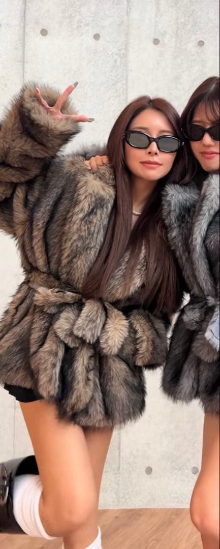 n*a様 RegaloLunaファーコート 美品ブラウン ベルト付き！