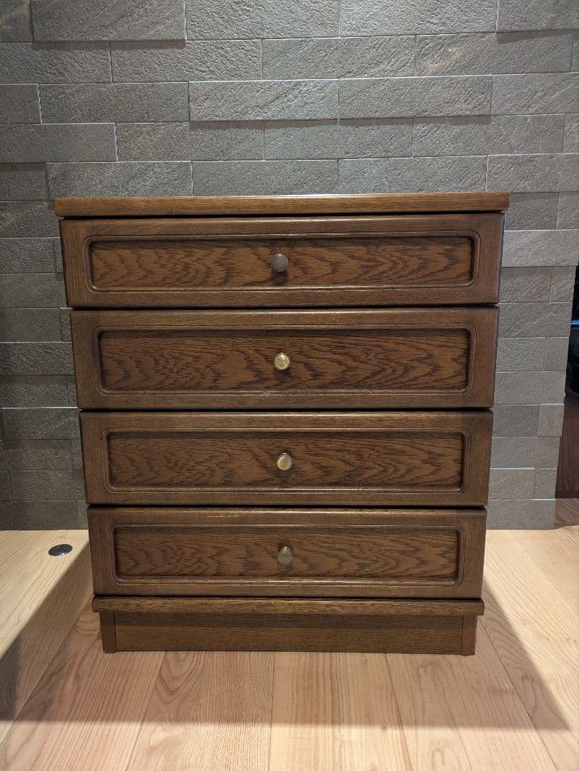 【karimoku】カリモク 4段 木製チェスト 小型タンス クラシックデザイン