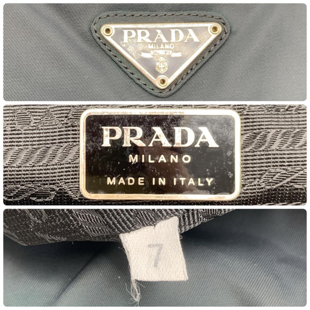 プラダ テスートナイロン トート ハンドバッグ チャコールグレー ブラック 黒