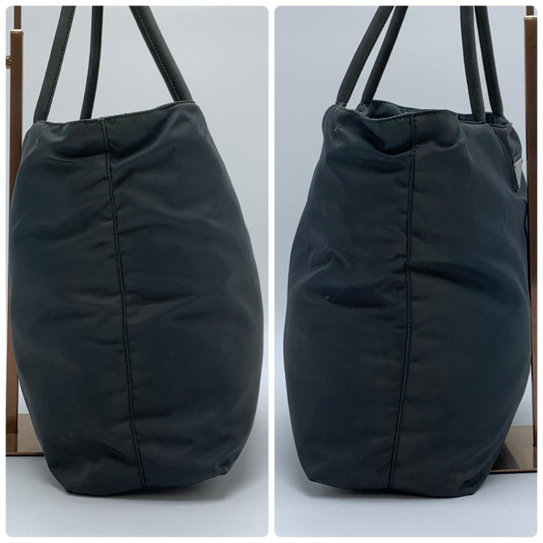 プラダ テスートナイロン トート ハンドバッグ チャコールグレー ブラック 黒