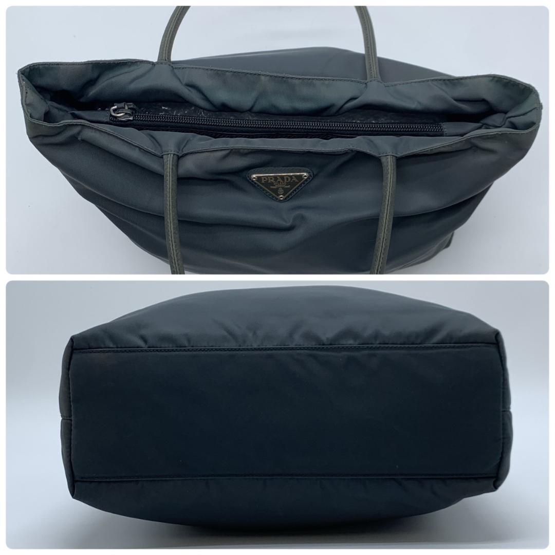 プラダ テスートナイロン トート ハンドバッグ チャコールグレー ブラック 黒