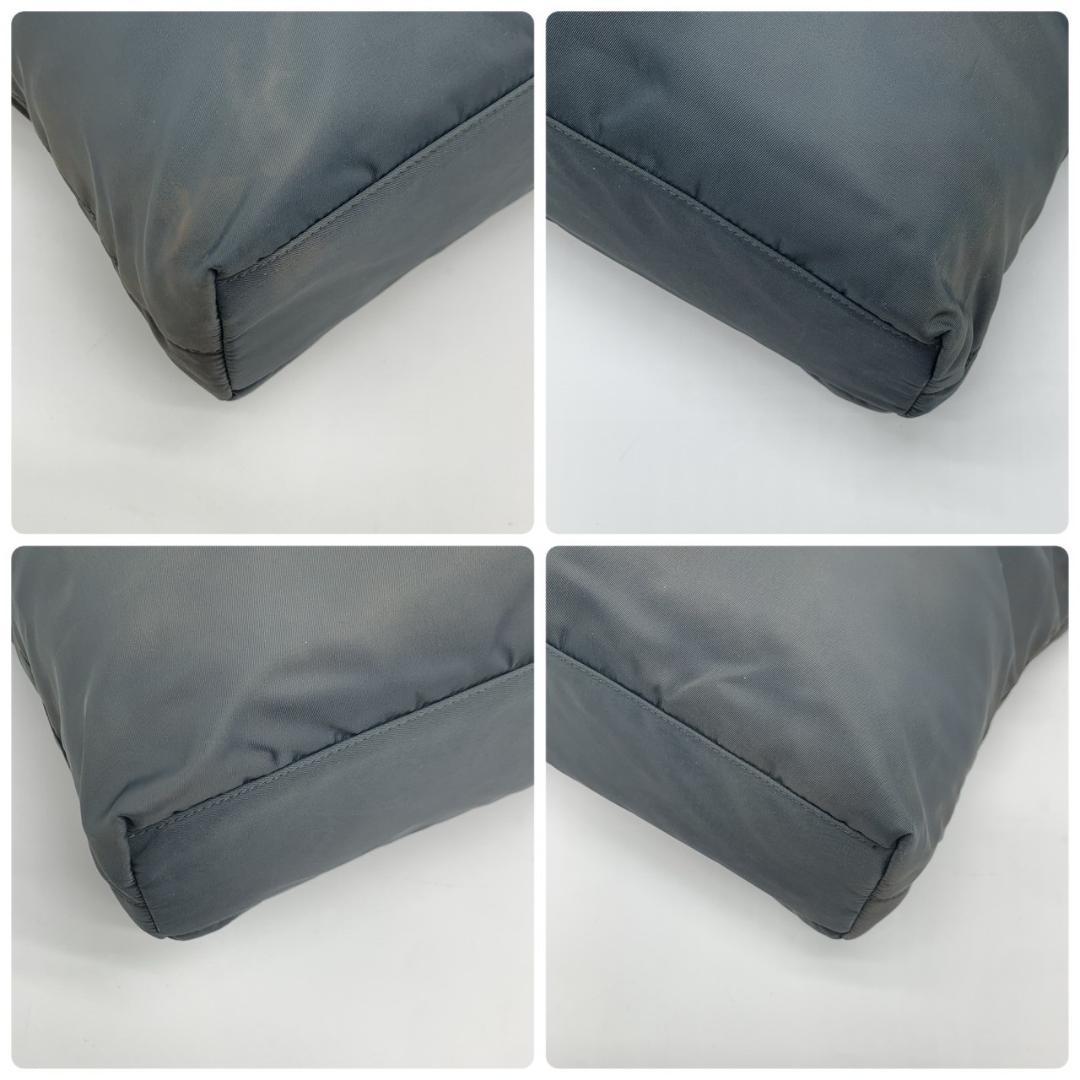 プラダ テスートナイロン トート ハンドバッグ チャコールグレー ブラック 黒