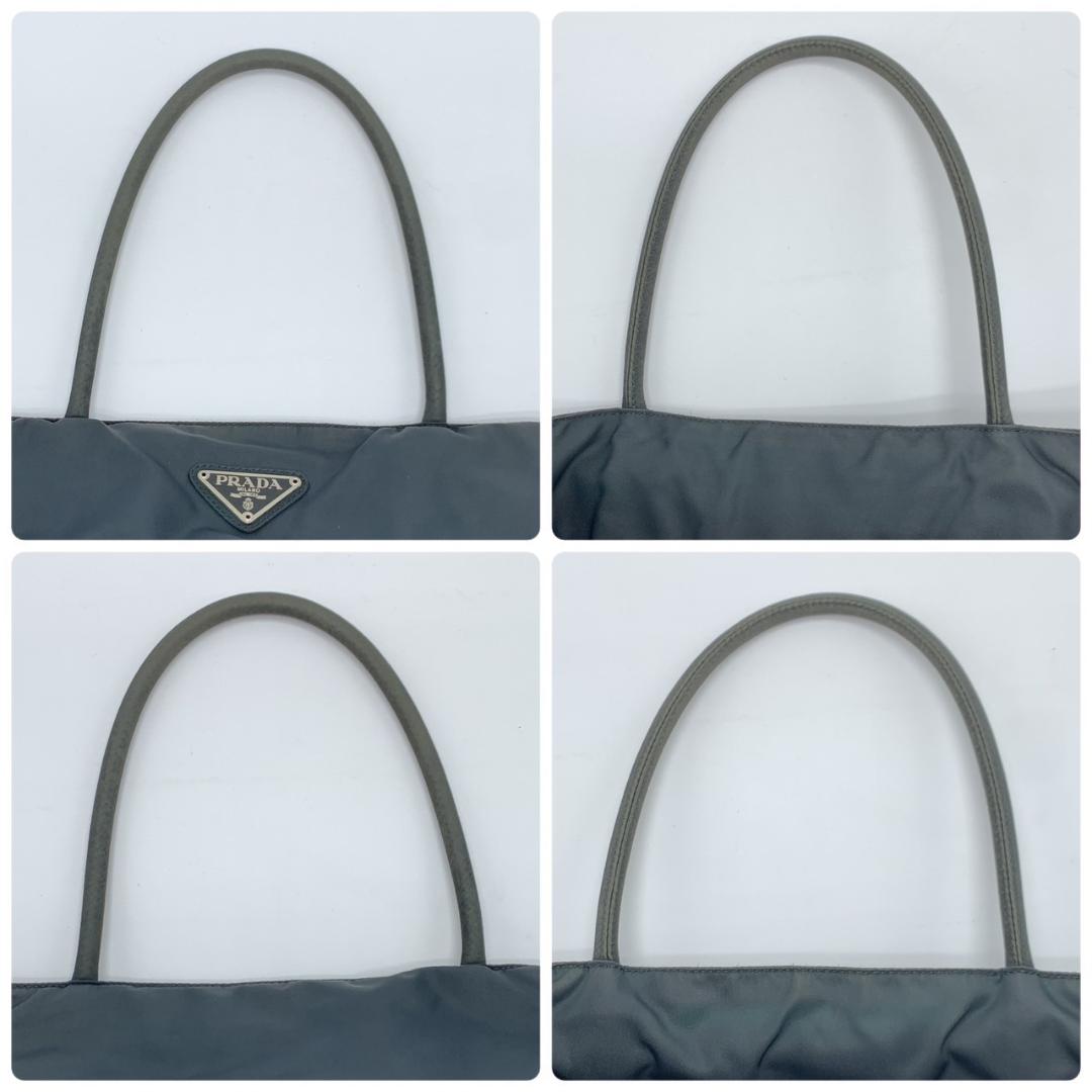 プラダ テスートナイロン トート ハンドバッグ チャコールグレー ブラック 黒
