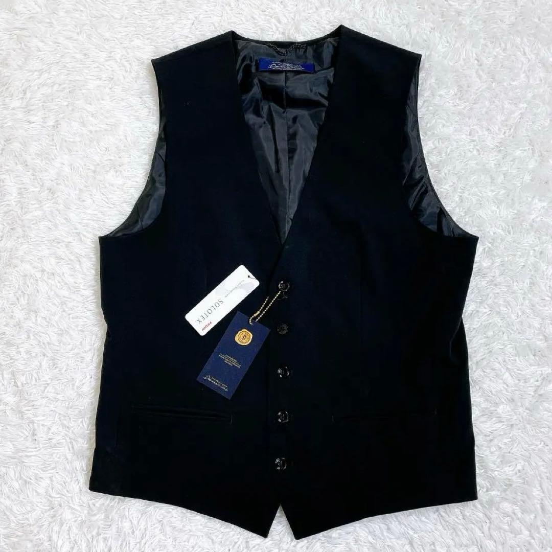 【新品未使用】ナノユニバース ダメリーノ SOLOTEX スリーピーススーツ M