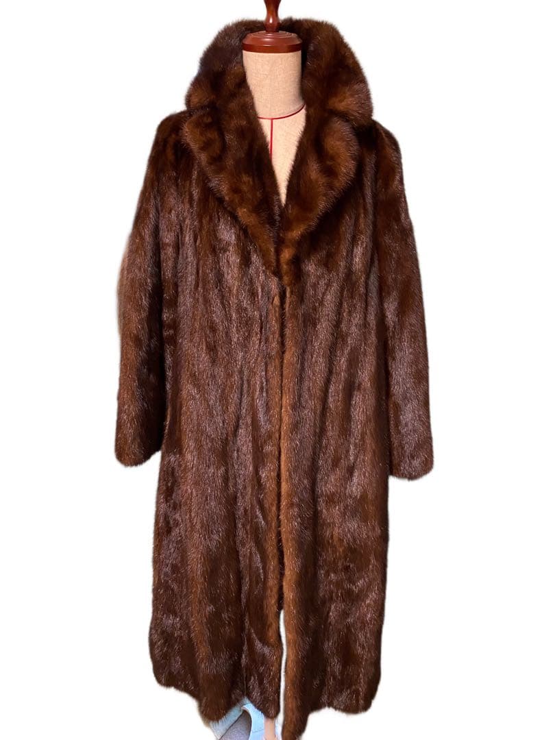 ミンク　リアルファーコート　ロング丈 M Lサイズ