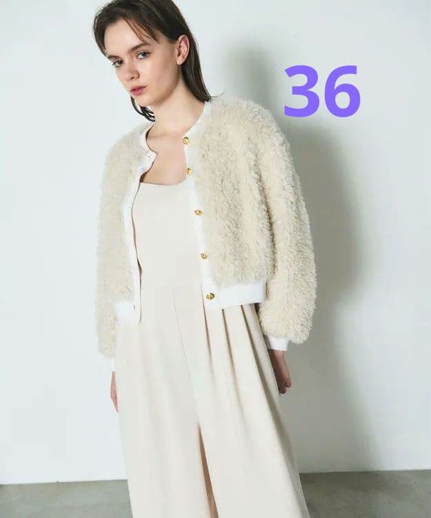 ダイアグラム　フェイクファーニット　タグ有　グレースコンチネンタル　ブルゾン