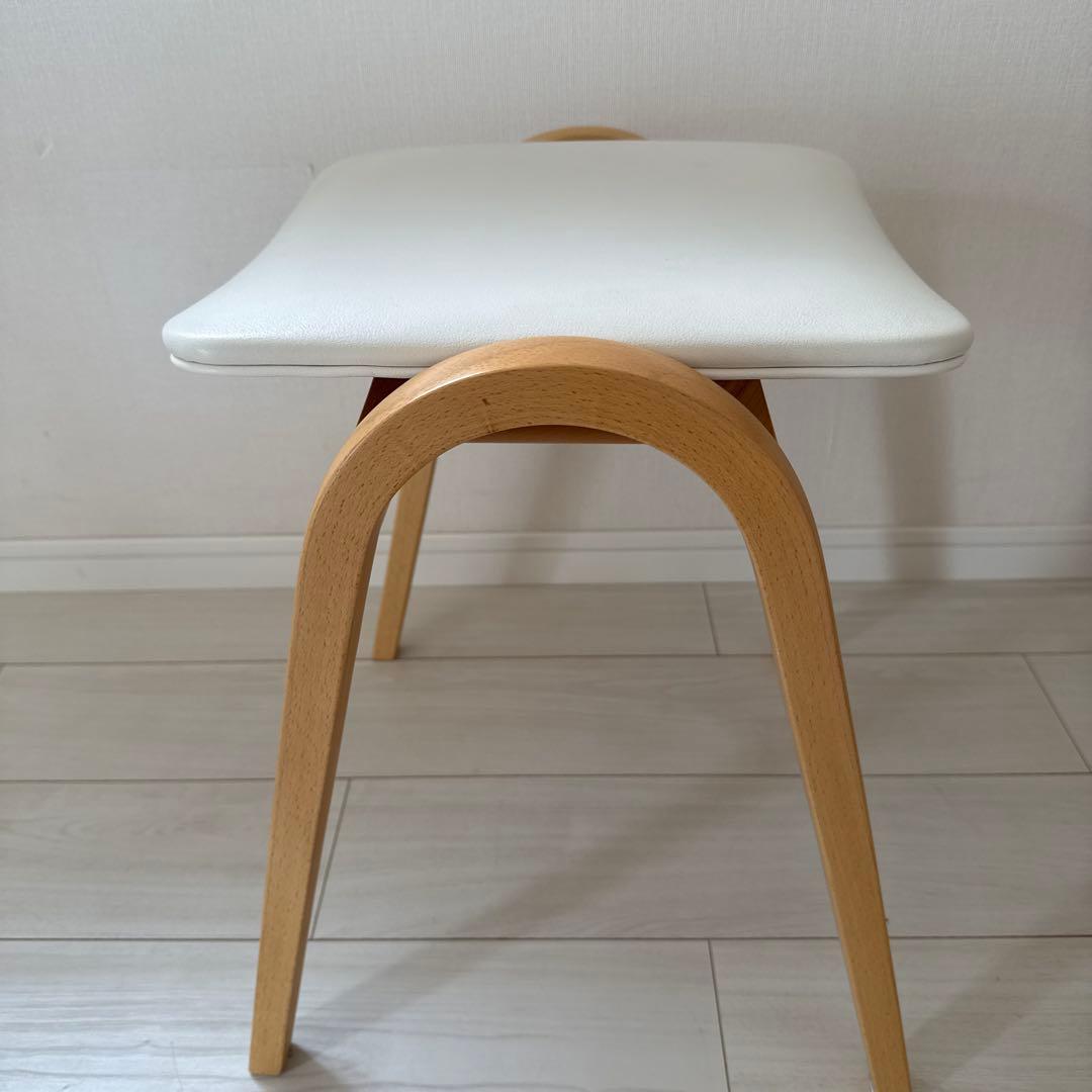 秋田木工 202 ホワイトスツール 天然木