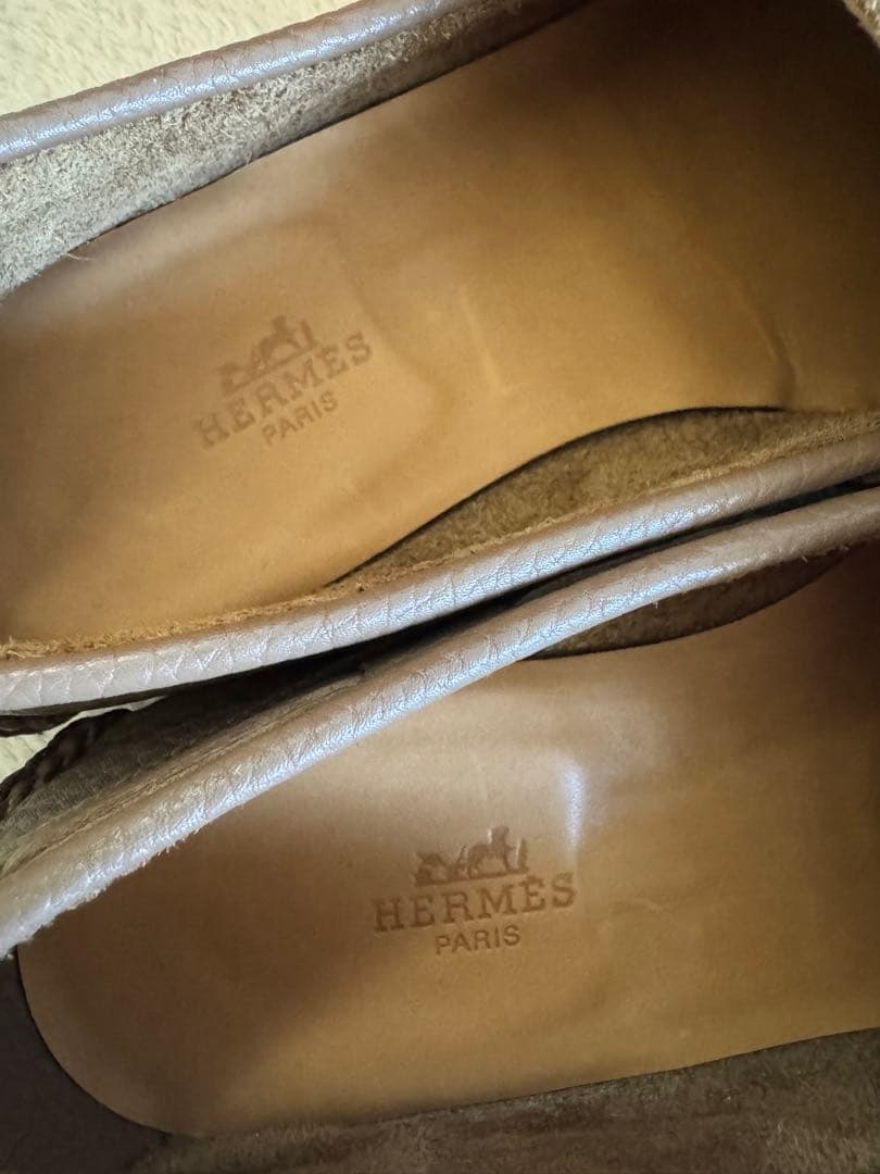 美品 エルメス HERMES シューズ ローファー モカシン カーフレザー 40