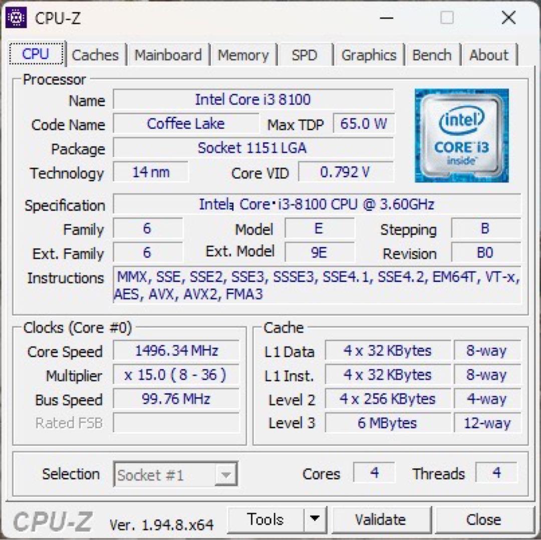 optiplex 3060 i3-8100 メモリ8GB Nvme 512GB