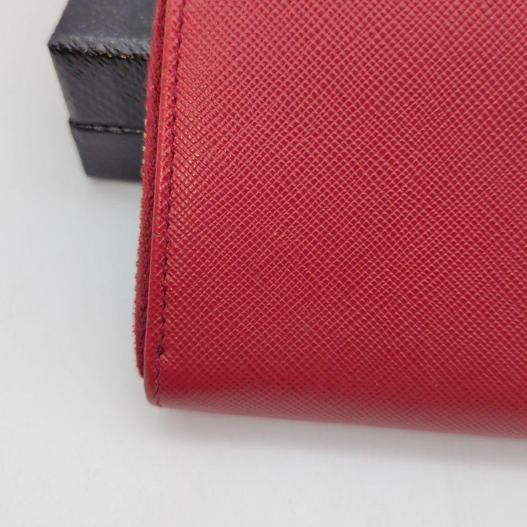 【ギャランディカード有】PRADA 財布 ミニウォレット ケース 赤