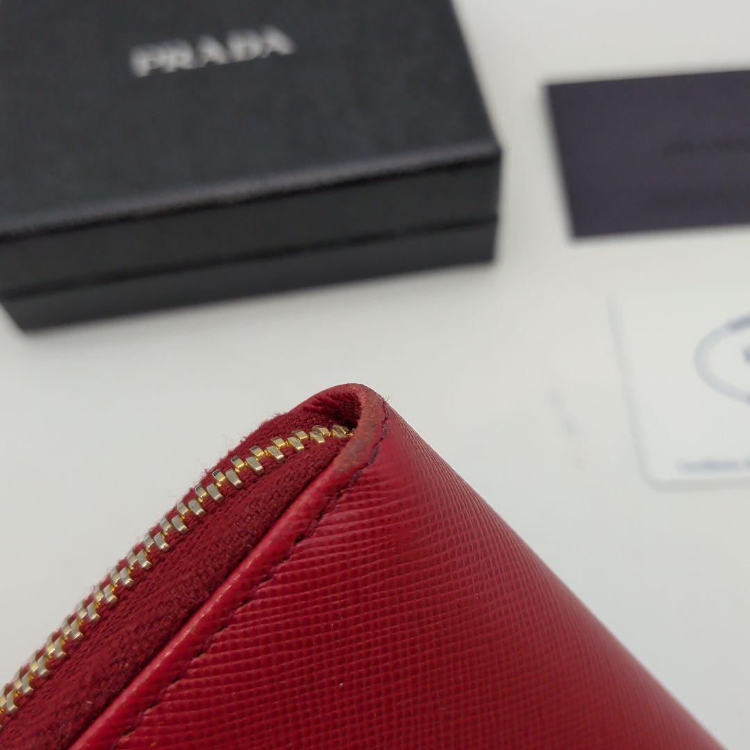 【ギャランディカード有】PRADA 財布 ミニウォレット ケース 赤