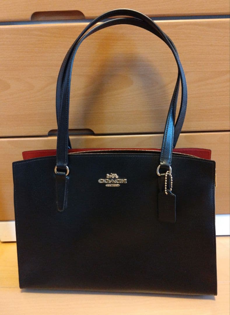 himawari☆COACH トートバッグ 黒 レザー