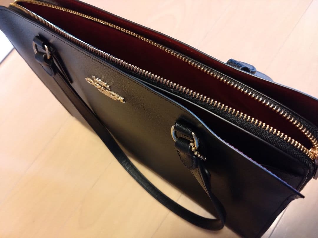 himawari☆COACH トートバッグ 黒 レザー