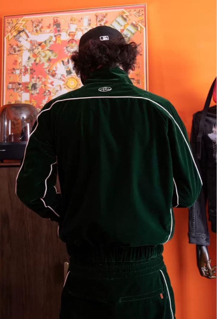groovy ベルベット ベロア ジャケットGreen drip