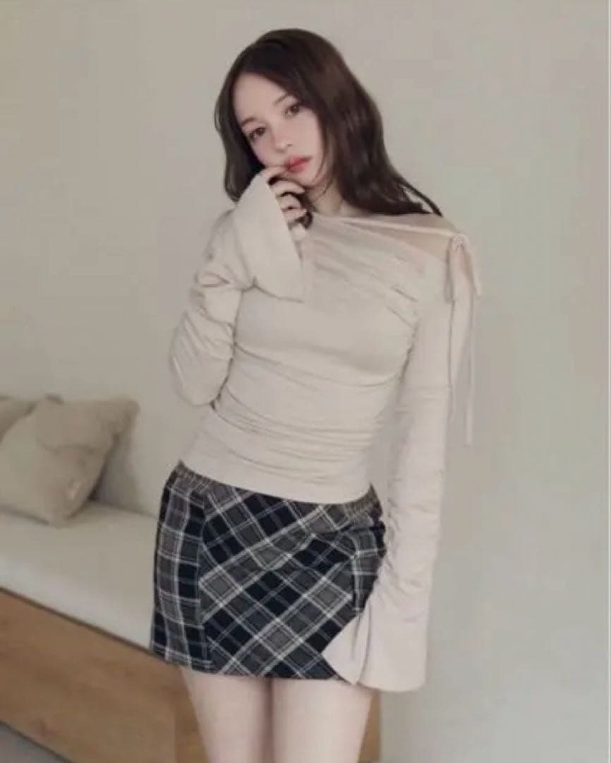 andmary アンドマリー Anna check skirt ブラック S