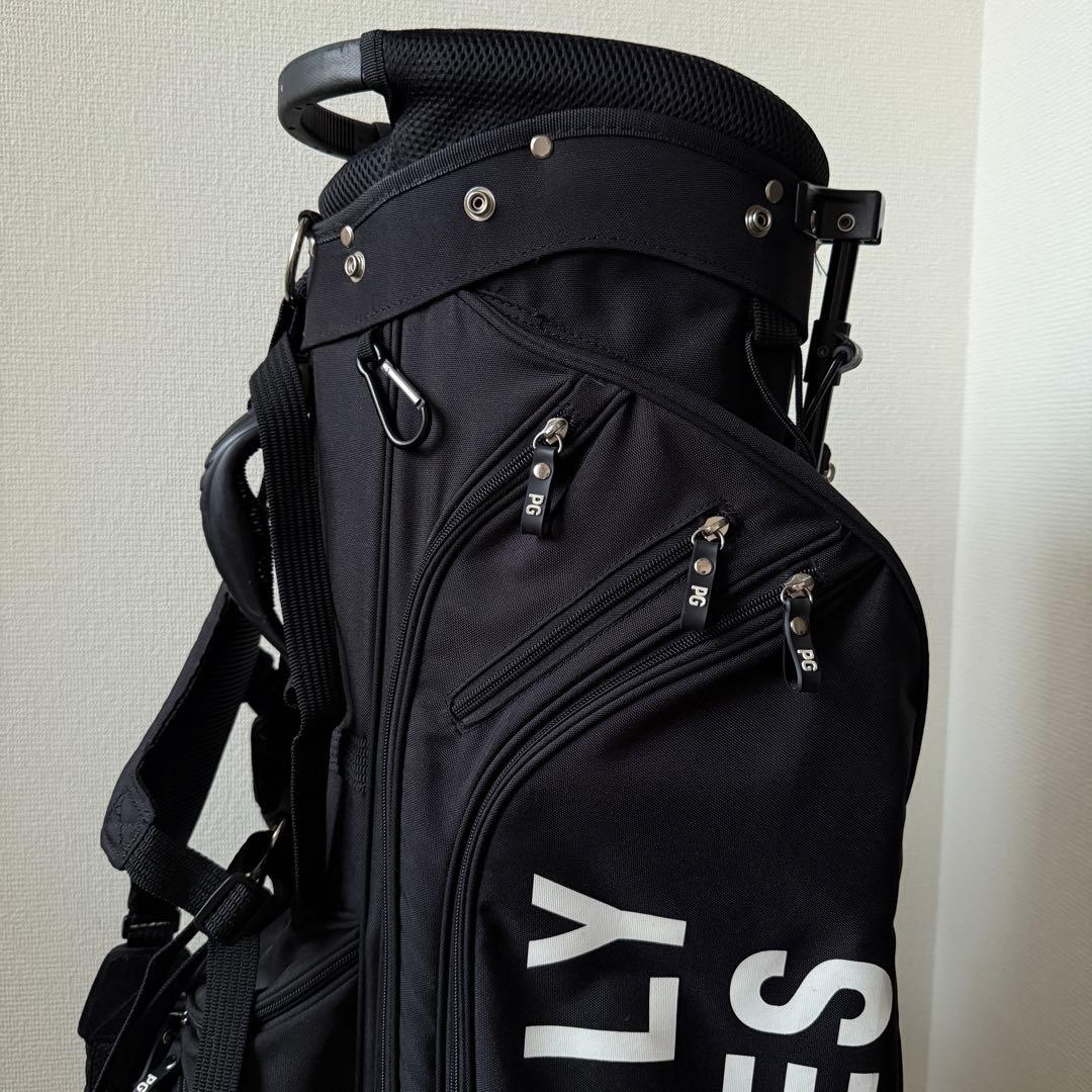 美品　パーリーゲイツ　キャディバッグ　黒　ブラック　ショルダー式　スタンド式