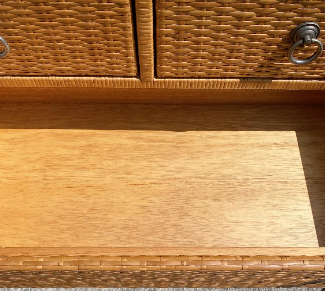 M373 ラタン チェスト 4段引き出し レトロ アンティーク