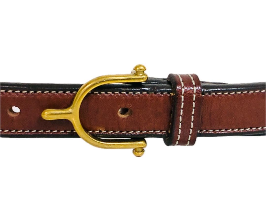 【美品】トリーレザー　レザーベルト　シュプールバックル　ブラウン　ハバナ