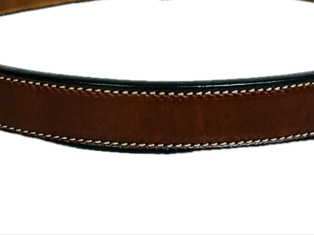 【美品】トリーレザー　レザーベルト　シュプールバックル　ブラウン　ハバナ