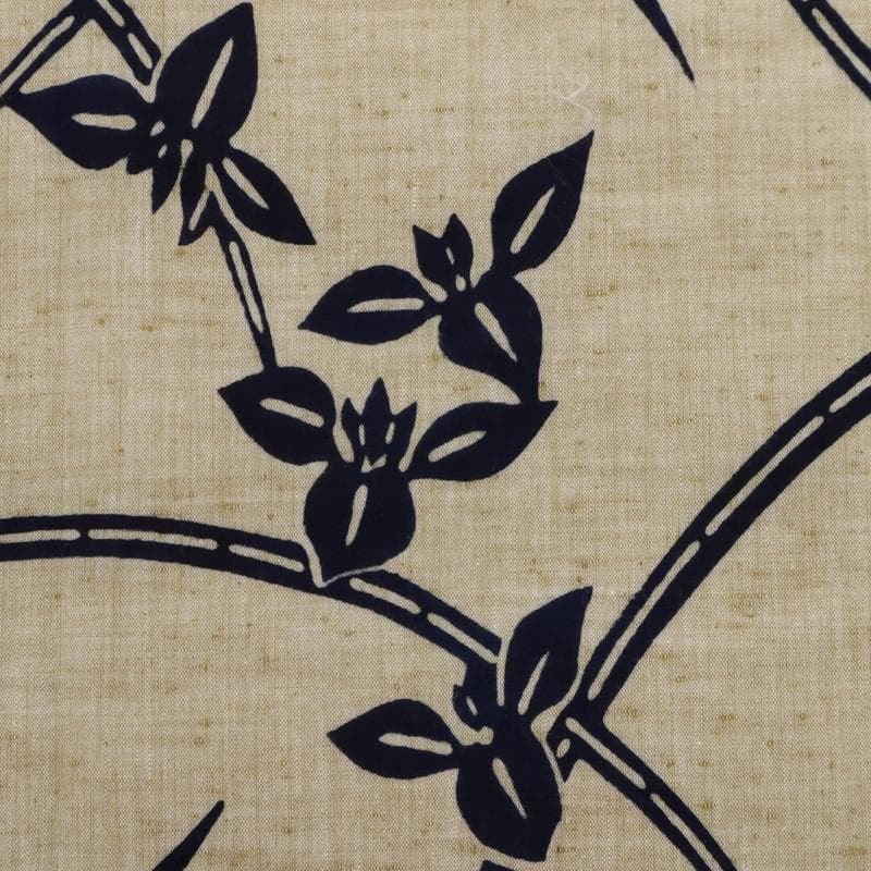 《浴衣■綿紬◆菖蒲の花模様■ベージュ◆木綿■◆夏着物◆US7-14》