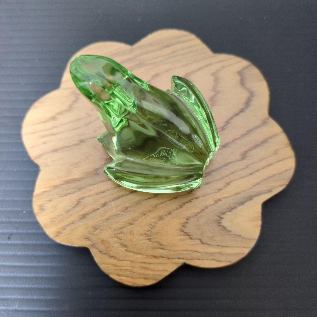 Baccarat バカラ 蛙 グリーンカエルフィギュリンクリスタル オブジェ