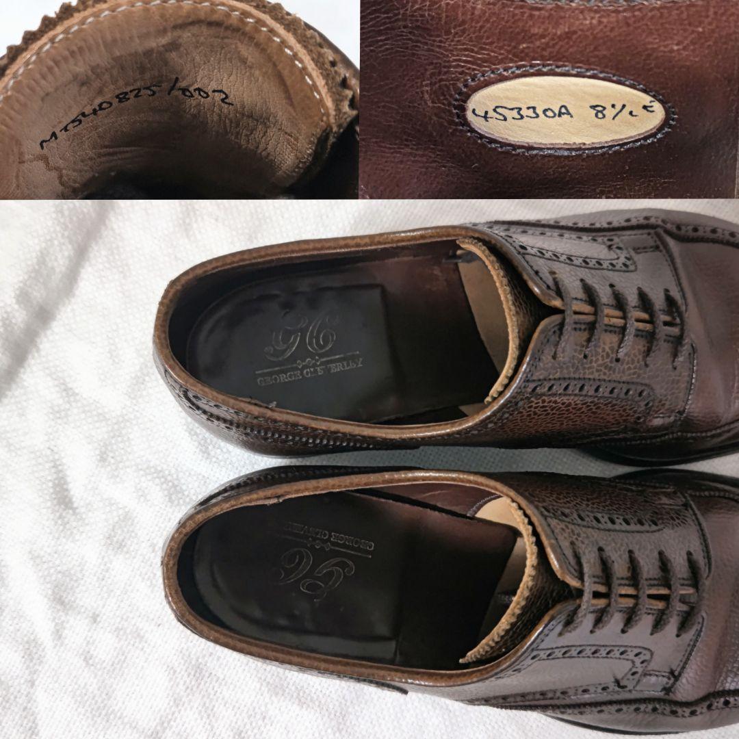 ジョージクレバリーe Cleverleyレザードレスビジネスシューズ茶