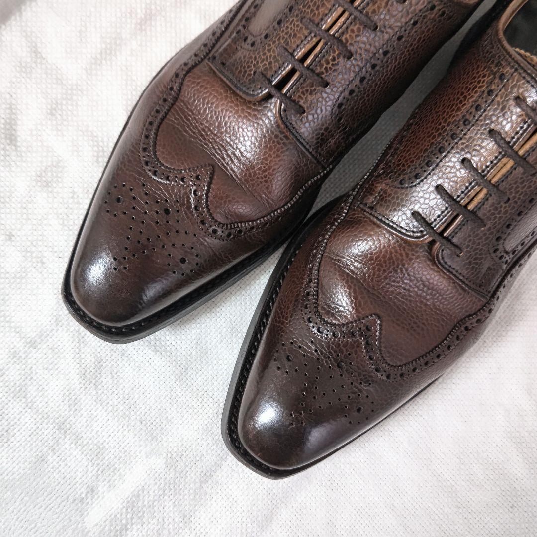 ジョージクレバリーe Cleverleyレザードレスビジネスシューズ茶